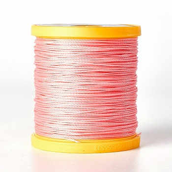 Round Waxed Polyester Cord, Micro Macrame Cord, Leather Sewing Thread, for Bracelets Jewelry Making, Beading Crafting Macrame, Pink, 0.65mm, about 164.04 yards(150m)/roll