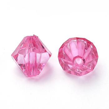 Transparent Acrylic Beads, Bicone, Camellia, 6x5.5mm, Hole: 1.5mm, about 6120pcs/500g