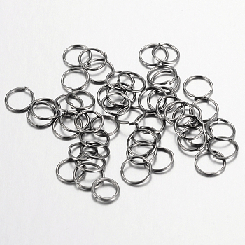 Iron Open Jump Rings, Nickel Free, Gunmetal, 21 Gauge, 5x0.7mm, Inner Diameter: 3.6mm, about 2200pcs/100g