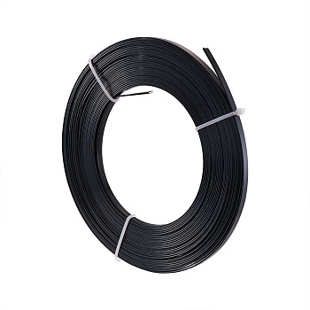 Aluminum Wire, Bendable Metal Craft Wire, Flat Craft Wire, Bezel Strip Wire for Cabochons Jewelry Making, Black, 5x1mm, about 32.8 Feet(10m)/roll