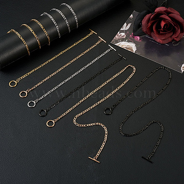 8Pcs 8 Style 304 Stainless Steel Figaro Chains Necklaces and Bracelets(SJEW-YS0001-02)-5