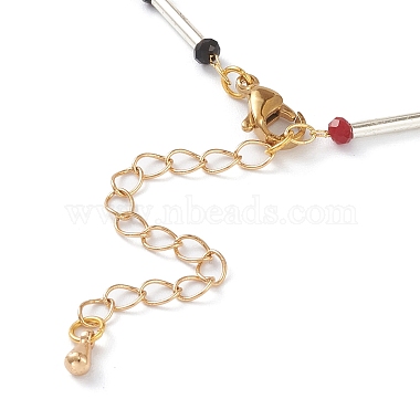 Faceted Rondelle Glass Beaded Bracelets(BJEW-JB05761)-3