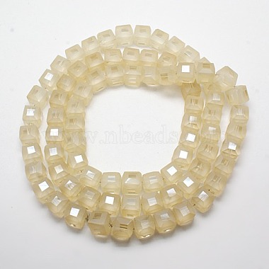 Frosted Crystal Glass Cube Beads Strands(FGLA-F001-A01)-2