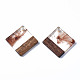 Transparent Resin & Walnut Wood Pendants(RESI-T035-31B)-2