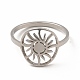 304 Stainless Steel Hollow Out Sun Finger Ring for Women(RJEW-K239-09P)-1