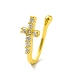 Clear Cubic Zirconia Cross Clip on Nose Rings(AJEW-F059-11G)-1