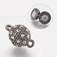 Alloy Rhinestone Magnetic Clasps with Loops(X-RB-H116-2-B)-2