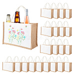Linen Cloth Tote Bags, Shopping Bags with Handles, Rectangle, WhiteSmoke, 21x32x13cm(ABAG-WH0045-102)