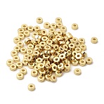 Brass Beads, Flat Round, Real 18K Gold Plated, 4.5x2mm, Hole: 1.4mm(KK-P344-09B-G)