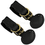 Cowhide Bag Snap Buckles, with Alloy Findings, Antique Bronze, Black, 86x40mm(DIY-WH20081-138A)