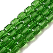 Glass Beads Strands, Faceted Barrel, Sea Green, 7x6mm, Hole: 1mm, about 78~79pcs/strand, 21.26~21.46 inch(54~54.5cm)(GLAA-G112-01E)