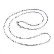 304 Stainless Steel Necklaces, Coreana Chains Necklaces, Stainless Steel Color, 29.53 inch(75cm)(NJEW-E080-17P)
