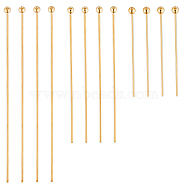 180Pcs 3 Styles Brass Ball Head Pins, Long-Lasting Plated, Nickel Free, Real 18K Gold Plated, 24~45x0.5~0.6mm, 22~24 Gauge, Head: 1.8~2mm, 60pcs/style(KK-CN0003-01)