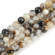 Natural White African Opal Beads Strands, Round, 4~5mm, Hole: 0.9mm, about 95pcs/strand, 15.75''(40cm)(G-H062-A06-05)