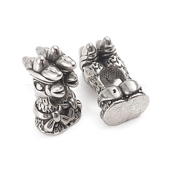 304 Stainless Steel European Beads, Large Hole Beads, Chicken, Antique Silver, 17x10x10.5mm, Hole: 4.8mm(OPDL-G009-26AS)