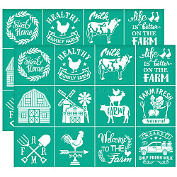 Self-Adhesive Silk Screen Printing Stencils, for Painting on Wood, DIY Decoration T-Shirt Fabric, Turquoise, Animal, 220x280mm(DIY-WH0531-005)