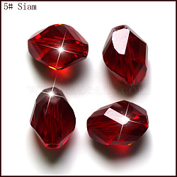 K9 Glass, Imitation Austrian Crystal Beads, Grade AAA, Faceted, Bicone, Dark Red, 8x10.5mm, Hole: 0.9~1mm(SWAR-F077-11x8mm-05)