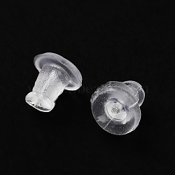 Plastic Ear Nuts, Clear, Clear, 5x5x5mm, Hole: 0.6mm, about 9000pcs/set.(FIND-S245-02)