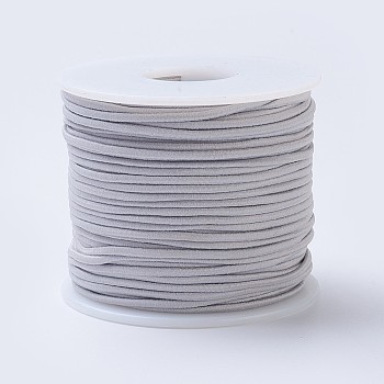 Elastic Cord, Polyester Outside and Latex Core, Gainsboro, 2mm, about 50m/roll