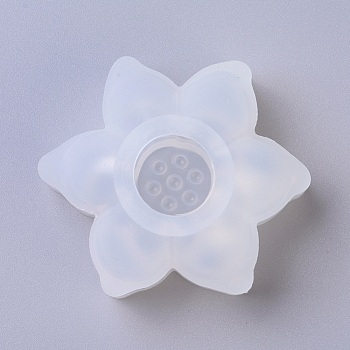 Silicone Molds, Resin Casting Molds, For UV Resin, Epoxy Resin Jewelry Making, Lotus Flower, White, 68x61x33mm
