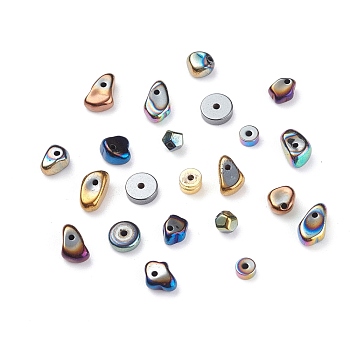 Synthetic Hematite Beads Strands, Nuggets, Mixed Color, 4x4x2mm, Hole: 1mm