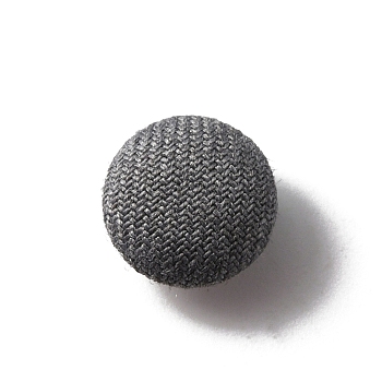 1-Hole Aluminum Buttons, with Polyester Covered, Clothes Coat Down Jacket Buckle, Platinum, Gray, 10x6mm, Hole: 0.8mm