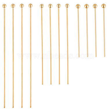 Mixed Size Real 18K Gold Plated Brass Ball Head Pins