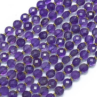 Flat Round Amethyst Beads