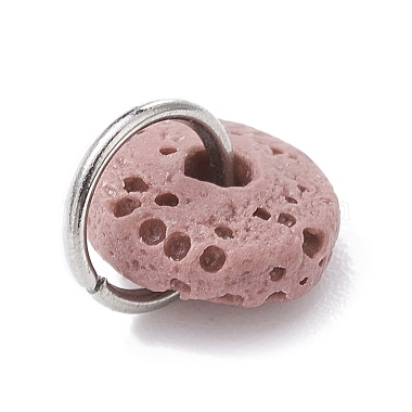 Natural Lava Rock Dyed Disc Charms(PALLOY-JF02267-01)-4