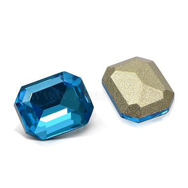 Faceted Rectangle Glass Pointed Back Rhinestone Cabochons(RGLA-A017-8x10mm-SM)-3