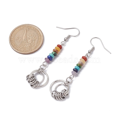 Chakra Synthetic & Natural Gemstone Dangle Earrings(EJEW-JE05528)-2