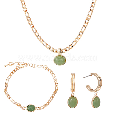 Oval Green Aventurine Bracelets & Earrings & Necklaces