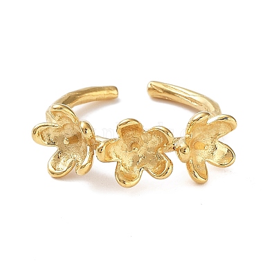 304 Stainless Steel Flower Open Cuff Ring Findings(STAS-K263-04G)-2