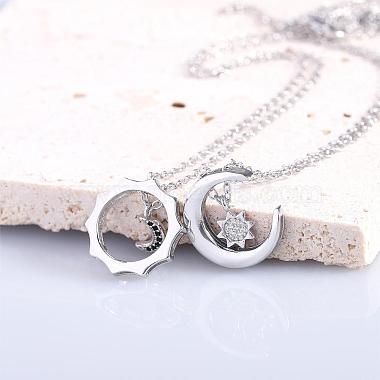Sun Moon Star Friendship Couple Necklace for 2 Best Friend Necklace for 2 Sun and Moon Matching Couple Necklace Jewelry Gifts for Women Men(JN1113A)-3