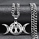 304 Stainless Steel Triple Goddess Pendant Necklaces(NJEW-G115-10P)-1