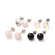 Natural & Synthetic Gemstone Bead Stud Earrings for Women or Men(EJEW-JE04626)-1
