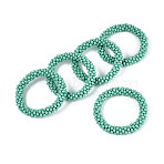 Faceted Opaque Glass Beads Stretch Bracelets, Torsade Bracelets for Men Women, Rondelle, Medium Turquoise, Inner Diameter: 2 inch(5cm)(BJEW-S144-002E-03-01)
