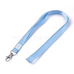 Polyester Neck Strap Lanyard, with Lobster Claw Clasps, Light Sky Blue, 48.5x1.5cm(AJEW-WH0098-79B)