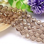 K9 Glass, Faceted Teardrop Imitation Austrian Crystal Bead Strands, Grade AAA, PapayaWhip, 12x10mm, Hole: 0.9~1mm, about 33pcs/strand, 15.7 inch(G-M185-12x10mm-29A)