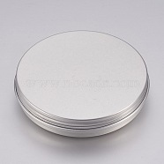 Round Aluminium Tin Cans, Aluminium Jar, Storage Containers for Cosmetic, Candles, Candies, with Screw Top Lid, Platinum, 7.15x1.35cm; Capacity: 30ml(1.01 fl. oz)(CON-L007-04-30ml)