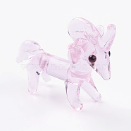 Home Decorations, Handmade Lampwork Display Decorations, Unicorn, Lavender Blush, 32x14x27mm(LAMP-J084-12)