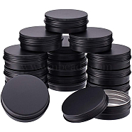 Round Aluminium Tin Cans, Aluminium Jar, Storage Containers for Cosmetic, Candles, Candies, with Screw Top Lid, Gunmetal, 7.1x2.5cm, Capacity: 60ml, 15pcs/box(CON-BC0004-26B-60ml)