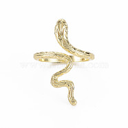 Snake Shape Rack Plating Alloy Cuff Rings, Open Rings, Cadmium Free & Lead Free, Light Gold, US Size 7 1/4(17.5mm)(RJEW-Q163-020A-RS)
