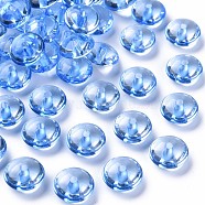 Transparent Acrylic Beads, Flat Round, Cornflower Blue, 14x7mm, Hole: 2mm, about 615pcs/500g(MACR-S373-110-B02)