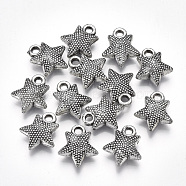 Acrylic Pendants, Star, Antique Silver, 17x15x5.5mm, Hole: 2.5mm, about 1000pcs/500g(PACR-R224-32AS-1)
