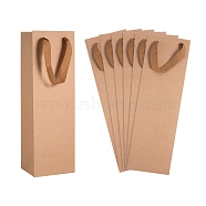 Kraft Paper Bags Liquor Bags, Rectangle, BurlyWood, 10.9x9x34.8cm(AJEW-WH0098-21)