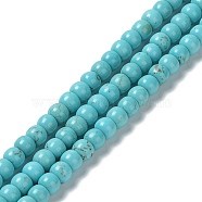 Natural Howlite Beads Strands, Dyed, Barrel, 6~6.5x5mm, Hole: 1mm, about 79pcs/strand, 15.51~15.55''(39.4~39.5cm)(G-E604-F01)