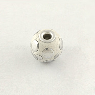 Handmade Indonesia Round Beads, with Silver Metal Color Double Alloy Core, White, 14mm, Hole: 3mm(IPDL-R442-01)