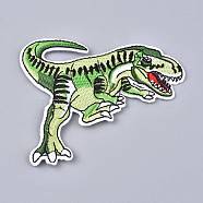 Computerized Embroidery Cloth Iron on/Sew on Patches, Costume Accessories, Dinosaur, Green Yellow, 80x96x2mm(DIY-L031-076)