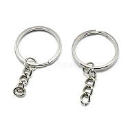 Iron Split Key Rings, Keychain Clasp Findings, Platinum, 50mm(IFIN-T004-22P)